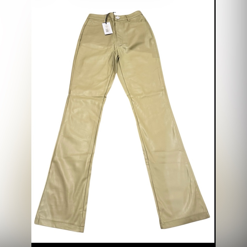 WeWoreWhat Vegan Leather Kick Flare Pants